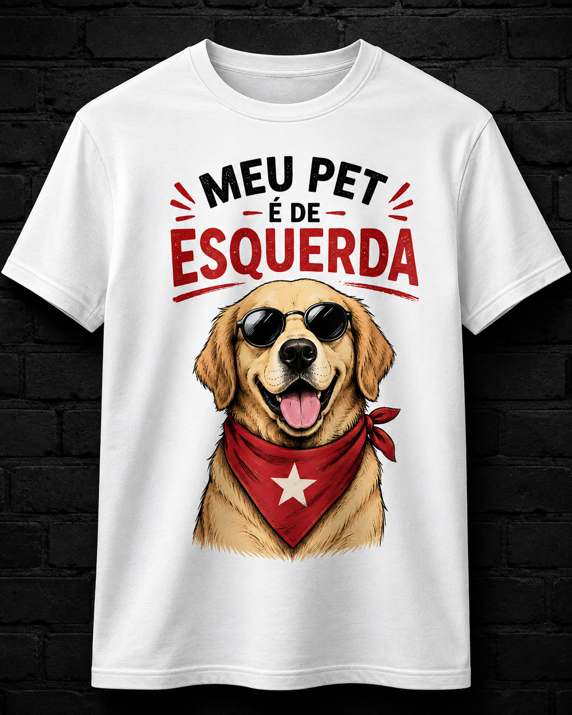 Camiseta Meu Pet é de Esquerda — Cachorro